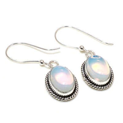 Gut Looking Milchig Opal Edelstein 925 Sterling Silber Handgemacht Ohrring A-4 - Bild 1 von 4