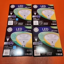 GE LED Flood Security Light Bulb Par30 Shape 75W Uses 12W Short Neck Lot of 4