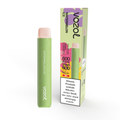 Vozol Star 600 E-Zigarette 20mg 600 Züge 500mAh NicSalt Watermelon Ice Vape