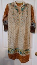 Pakistani Indian Embroidered Shirt Kurta Tunic Pearl Tassel