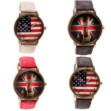 Fashion American Flag Union Jack Wrist Watch MultiColor New Free Ship New