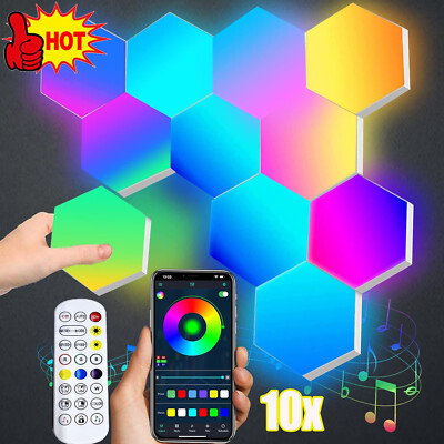 10tlg LED Wall Hexagon Lights Touch TUYA Smart Modular Light Panel Gaming Lamp