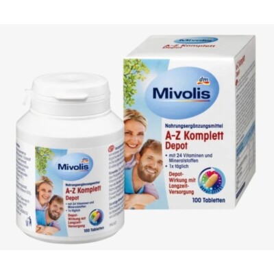 Mivolis A-Z Complete Depot Time Release Multivitamin Komplett Depot 100 Tablets