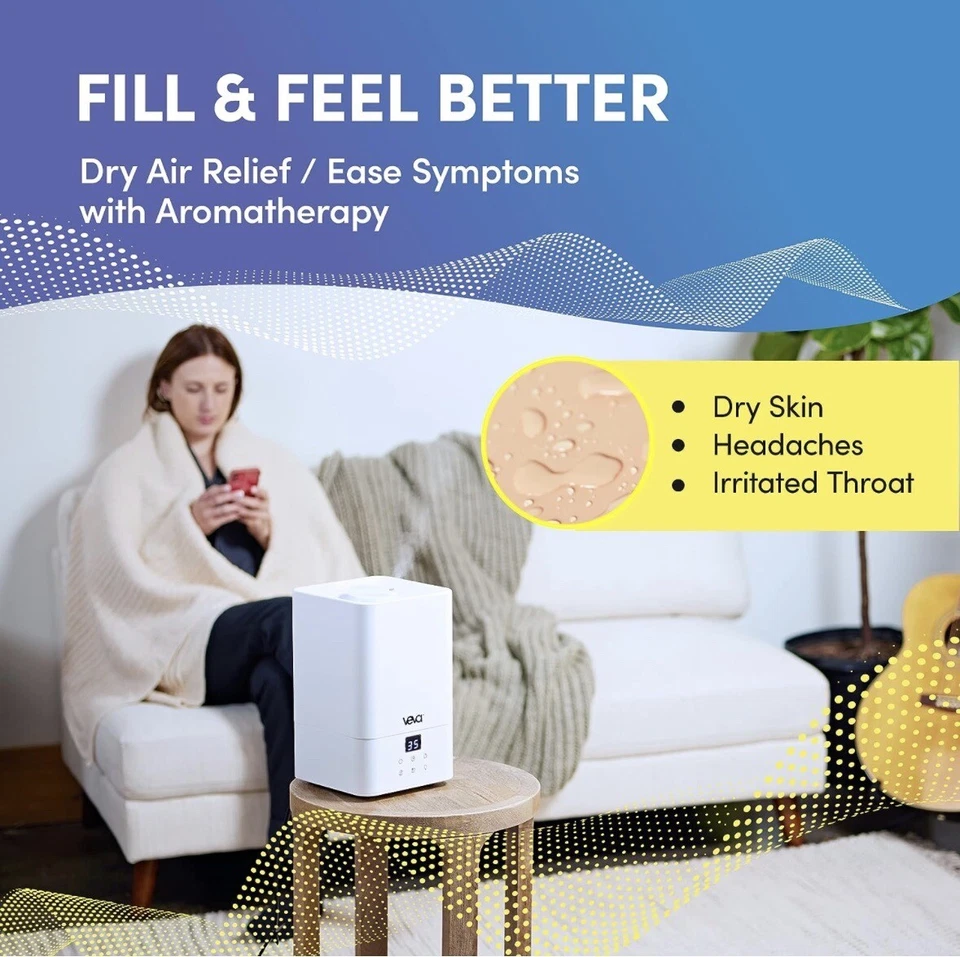 VEVA Humidifiers for Bedroom Large Room 4.5L, Cool Mist Water Vaporizer - Image 2 of 4