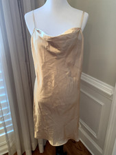 Secret Treasures nightgown large l new nwt gold satin beige chemise