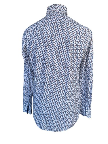 HAWES & CURTIS Shirt Mens MEDIUM Long Sleeve White Paisley Print - Picture 7 of 12