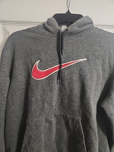 Nike Sudadera con Capucha Para Hombre Sudadera Grande Ropa Activa Y2K 2000s Ropa Deportiva Gris Desteñido - Imagen 2 de 5