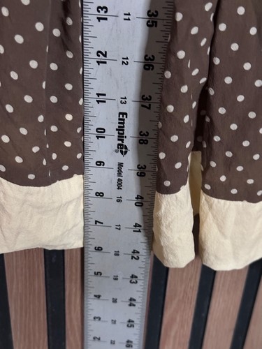 New DKNY Dress 2 Brown Polka Dot 100% Silk Mermaid Shirred Strappy Fit & Flare - Picture 4 of 7