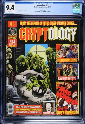 CGC 9.4 CRYPTOLOGY #1 * BERNIE WRIGHTSON COVER & ART & ARTICLE * WHITE PGS * NM