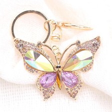 Iridescent Purple Butterfly Keychain: Dreamy Decor Accessory, Enchanting Gift