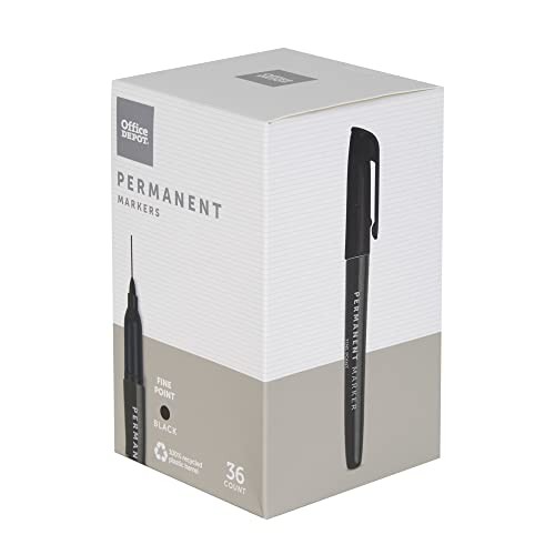 OFFICE DEPOT BRAND PERMANENT MARKERS FINE POINT 100% RECYCLED PLASTIC BARREL