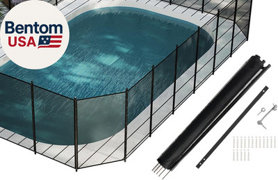 4×48FT, 350GMS Teslin Mesh Pool Safety Fence, Stainless Steel Feet, Triple Stitc