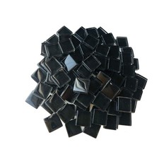 Mosaic Tiles Squares Black Crystal Glass Tile for Crafts 100g,