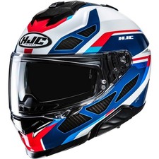 CASCO MOTO INTEGRALE DOPPIA VISIERA HJC I71 ZEST MC21 BIANCO BLU ROSSO TG M