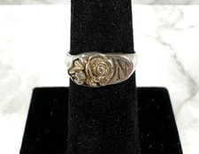 Keepsake Sterling Silver Diamond Rose Initial “N” Ring - Size 5.75