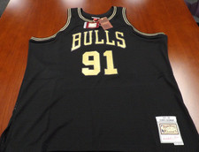 MITCHELL NESS NBA HWC CHICAGO BULLS DENNIS RODMAN BLACK SWINGMAN JERSEY 2XLB