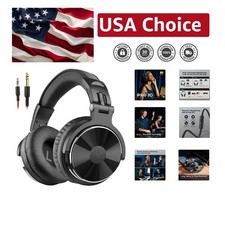 Wired Studio Monitor Headphones - Ideal for Recording  Mixing - Black