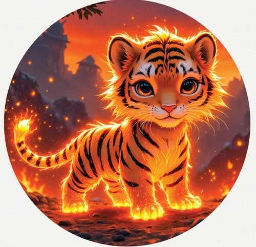 Hayleybug 1/2 oz Lavawhisker Tiger Cub silver round w/ COA POP 15