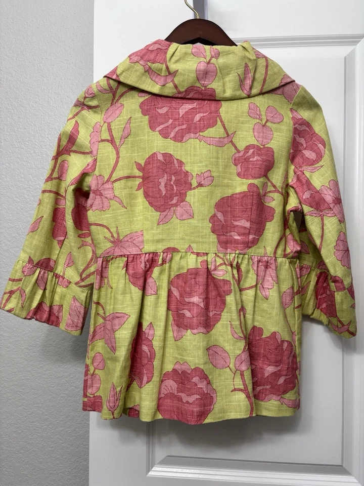 Chaqueta de lino floral para mujer (M) talla 10/12 Foto 3 de 4