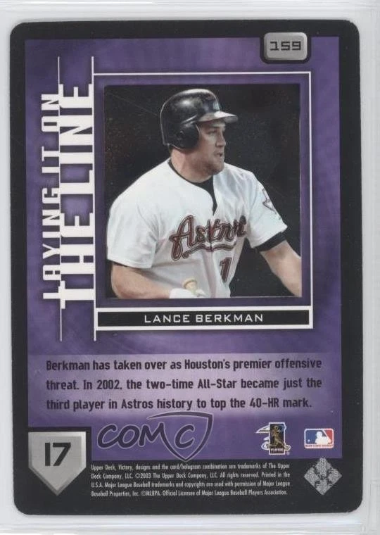 2003 Victory Laying it on the Line Lance Berkman #159 - Image 2 of 2