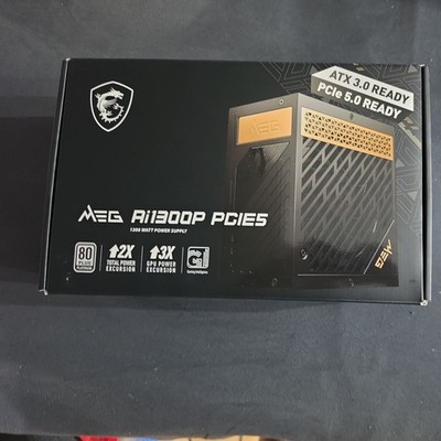 MSI 1300W MEG Ai1300P PCIE5 80Plus Platinum ATX PC-Netzteil - Schwarz...