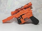 Vintage 1996 Star Wars Star Tours Han Solo DL-44 Orange Blaster Gun Hasbro WORKS