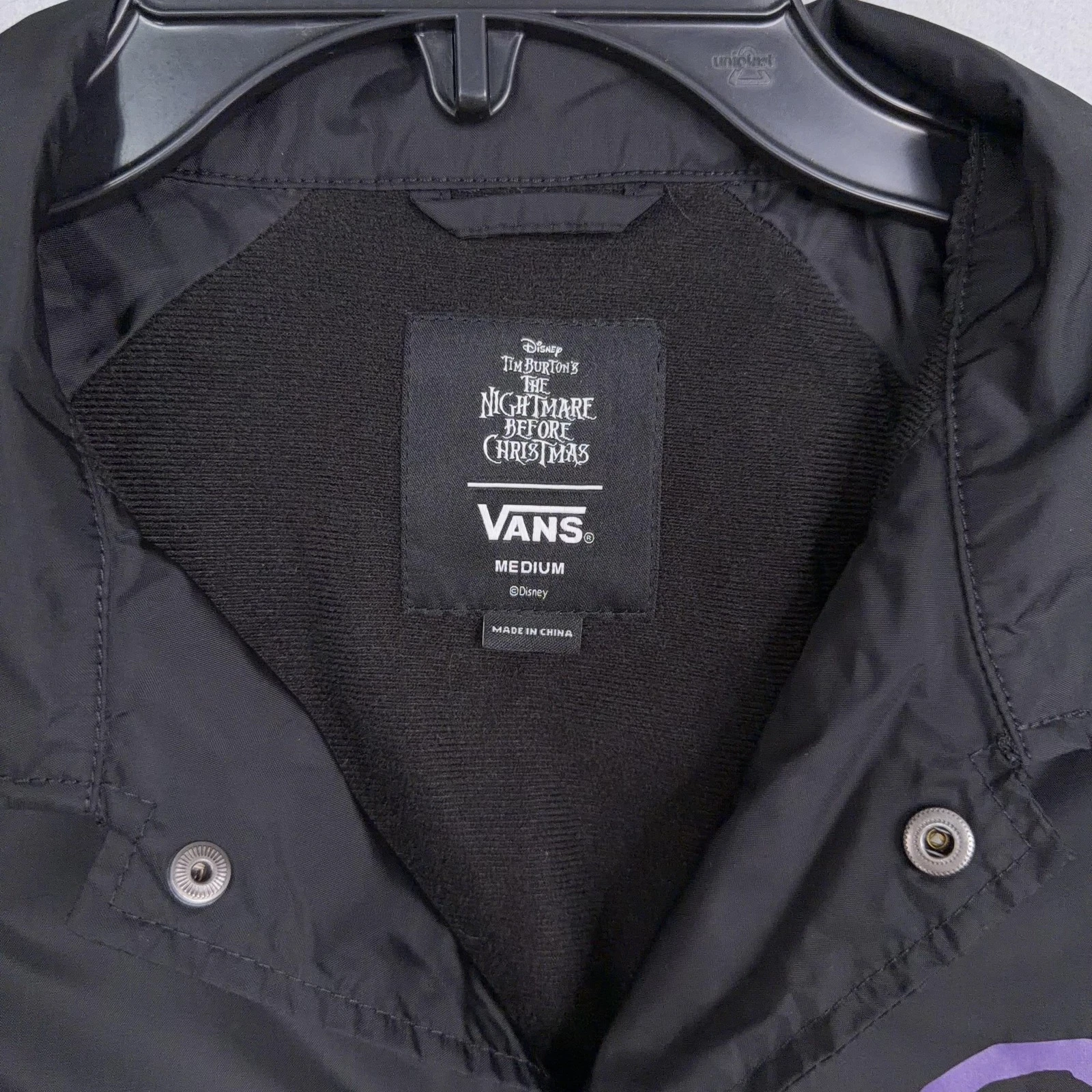Vans Jacket Mens Medium Black Nightmare Before Christmas Oogie Boogie Coach - product detail image 5