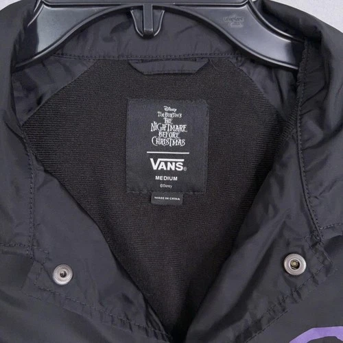Vans Jacket Mens Medium Black Nightmare Before Christmas Oogie Boogie Coach image 5