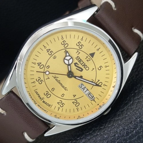 JAPAN VINTAGE REFURBISHED SEIKO 5 AUTOMATIC 6309A MENS GOLDEN WATCH a442267-1