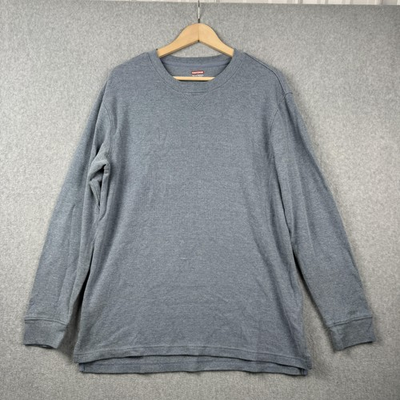 #ad Craftsman Shirt Mens Large Blue Heat Lite Thermal Waffle Knit Long Sleeve Work $17.99