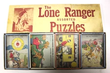 RARE! THE LONE RANGER SET of FOUR DEXTERITY PUZZLES W/ ORIGINAL BOX