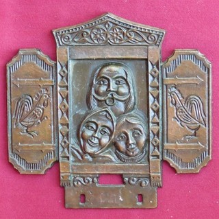 PLACA GRANDE de colección folclórico ruso cuento de hadas soviético URSS MOLDE/Familia en ventana/
