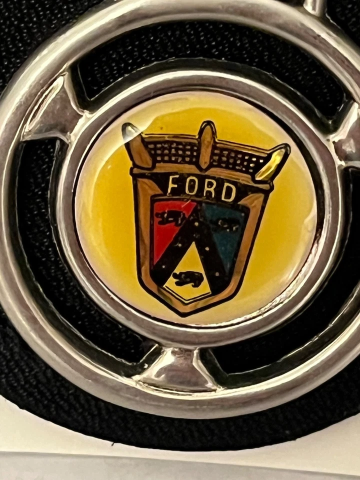 FORD одиночный значок белое золото Deluxe классический B-10 ключ комплект 1950 - новый в упаковке - Изображение 2 из 4