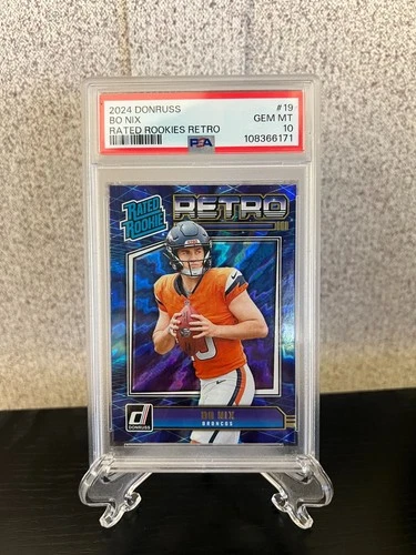 2024 Panini Donruss - Rated Rookie Retro Bo Nix #19 (RC) PSA 10