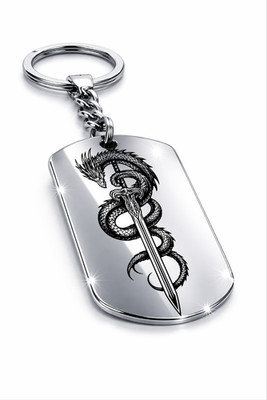 Personalized Dragon Keychain   Engraved Sword Dragon Keychain, Fantasy Metal Key