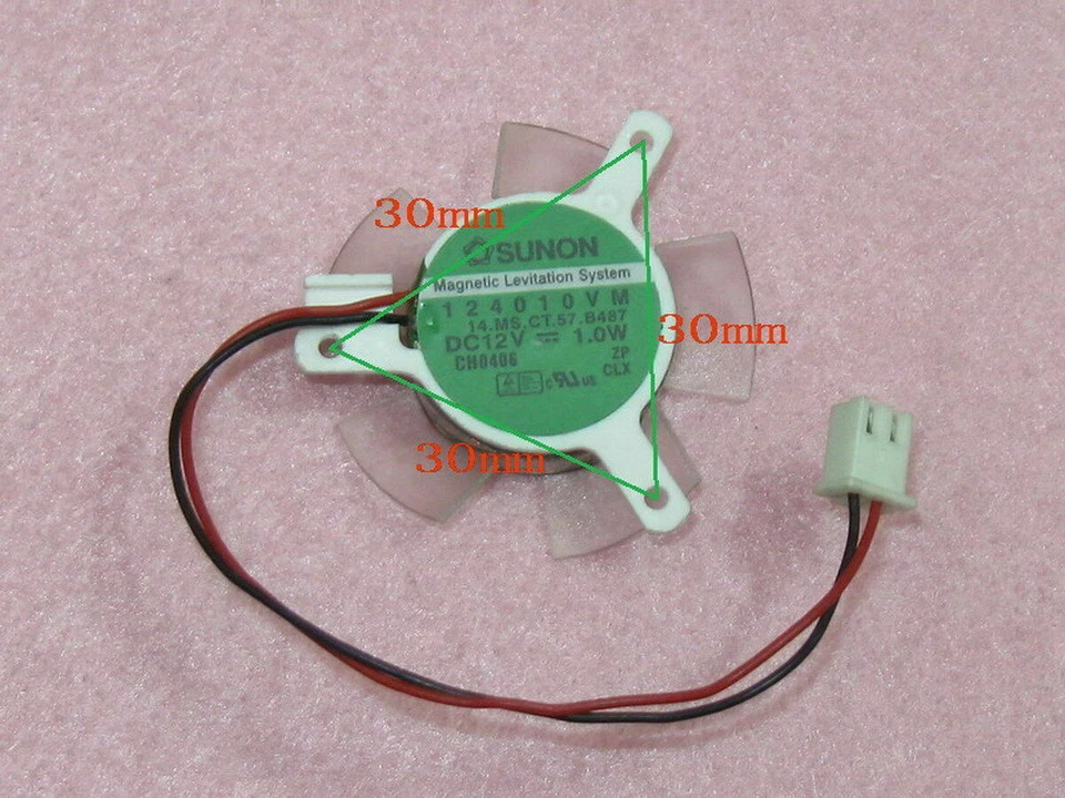 Cooler Fan For MSI X550 SUNON 124010VM 37mm 2 Pin Graphics Card - Image 2 of 2