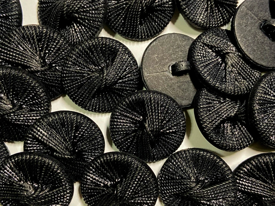 NEGRO Ligero Botón Imitación Cesta/Diseño Puntada a Mano 15, 25mm Foto 2 de 4