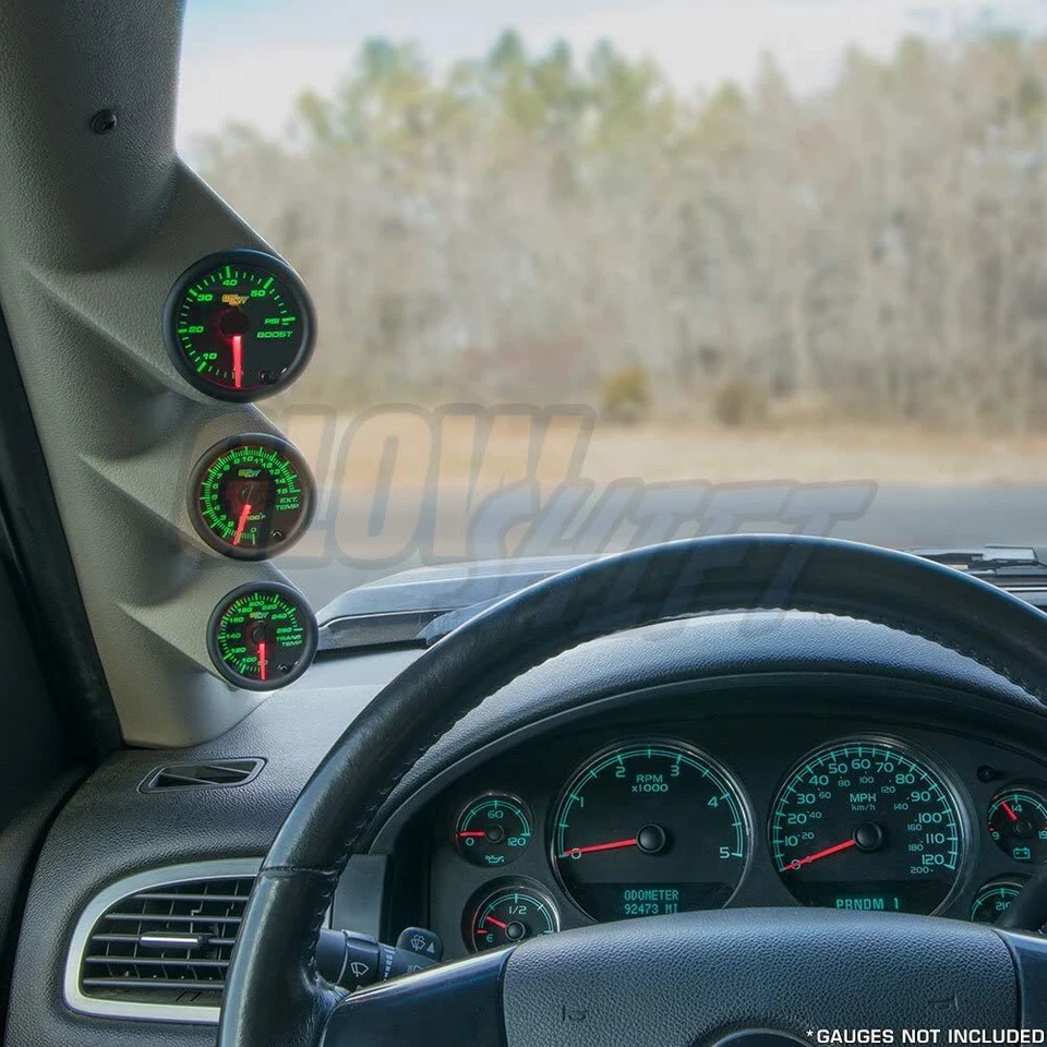 GlowShift Tan Triple Gauge 52mm Pillar Pod for 2007-2013 GMC Sierra Duramax - Image 2 of 3