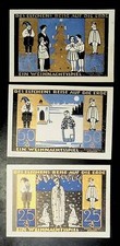 1921 Germany HEMDINGEN 25 50 75 Phennig Banknote / Notgeld GOLD PAINT