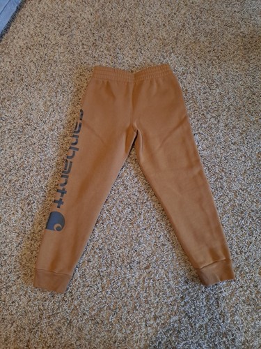 Carhartt Boys Logo Fleece Brown Sweatpants Size 8/10 NWT Small - Picture 3 of 4
