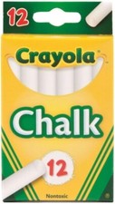 Crayola Chalk, White Colors 12-Count Draws, Write Smooth Clean lines Pack of 6