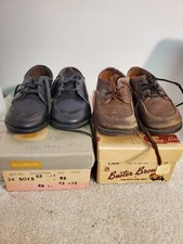 2 pair Vintage Toddler Leather Shoes Brown Black Size 5D  5.5D Montgomery Ward