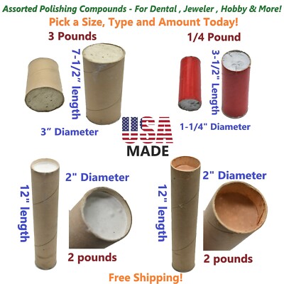 Assorted Polishing Compound Tube Peel Cardboard Dental Jewelry Hobby Buffing Bar
