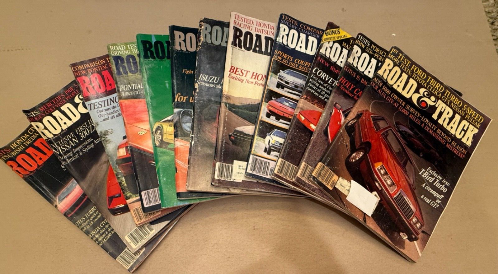 1983 ROAD & TRACK Magazine Full Year Lot of 12 Issues Complete Set