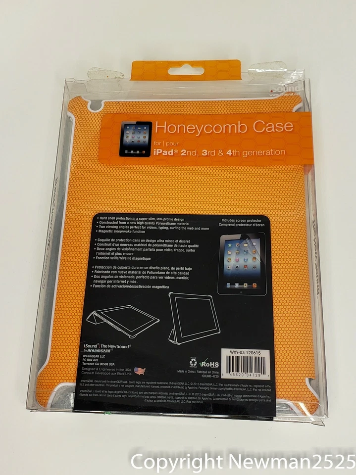 iSound Honeycomb Case iPad 2nd-3rd & 4th Gen Orange Soft Rubberized Finish - Image 2 of 2