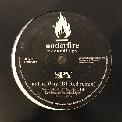 Spy - The Way DJ Red Remix / System Error Remix 12  Drum & Bass Vinyl Underfire