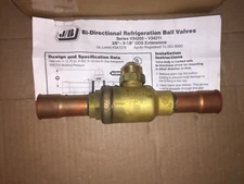 JB Industries V34204 Bi-Directional Refrigerant Ball Valve 7/8" ODF Extension 50