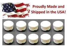 10 - White 1" Round Tubing Plastic Hole Plug End Cap, 1 Inch OD Tube Pipe Cover