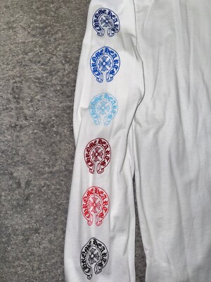 Chrome Hearts Multicolor 6 Horseshoe Blue Red Black Long Sleeve T