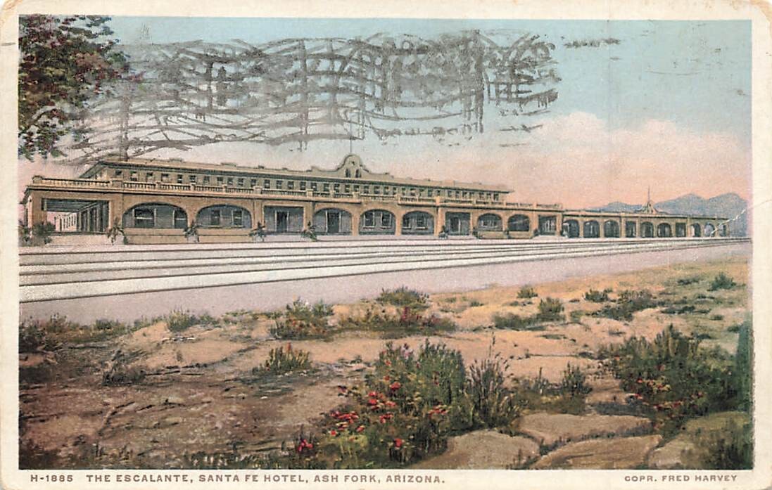 c1920 Fred Harvey The Escalante Santa Fe Hotel Ash Fork Arizona AZ P572